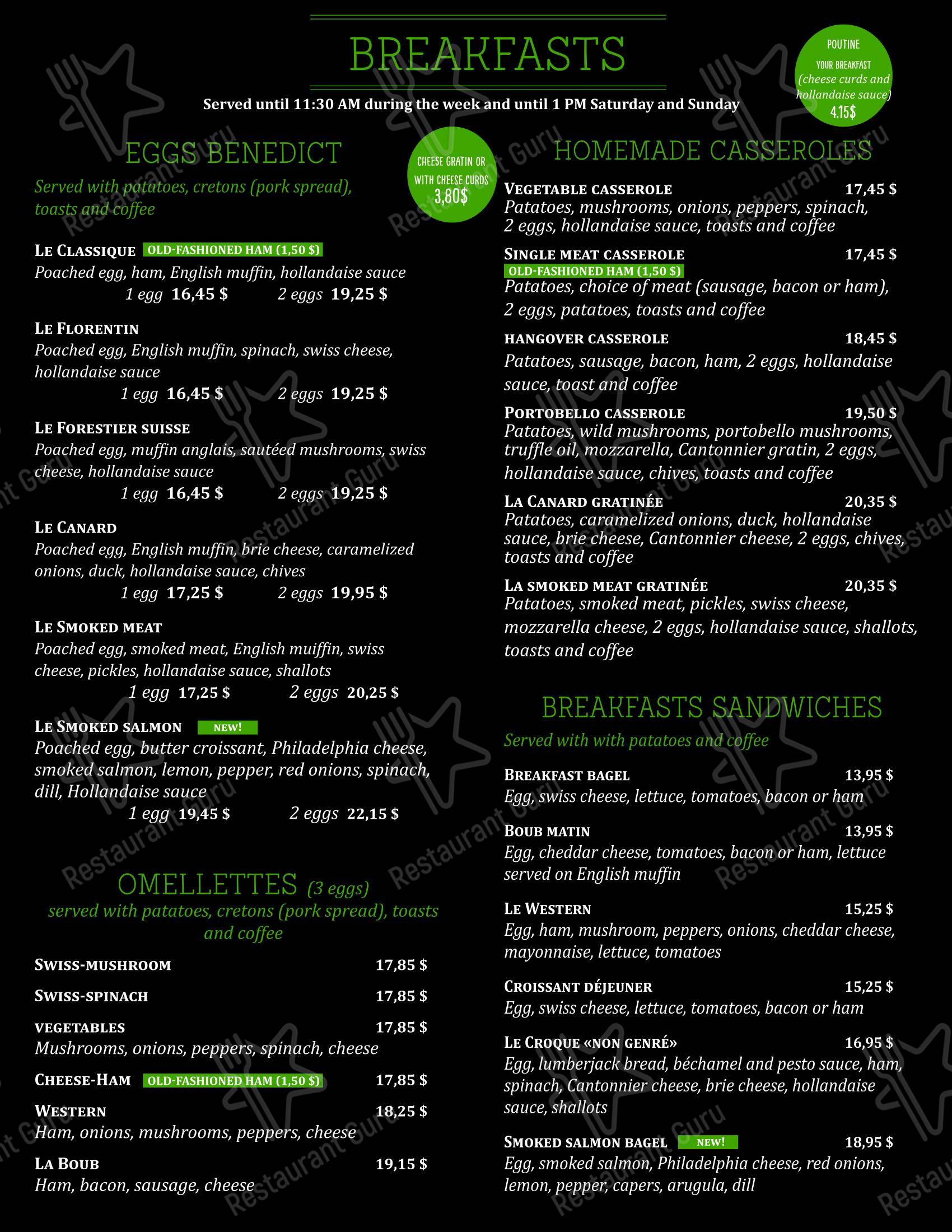 Menu bar pour Chez Boub pizzeria