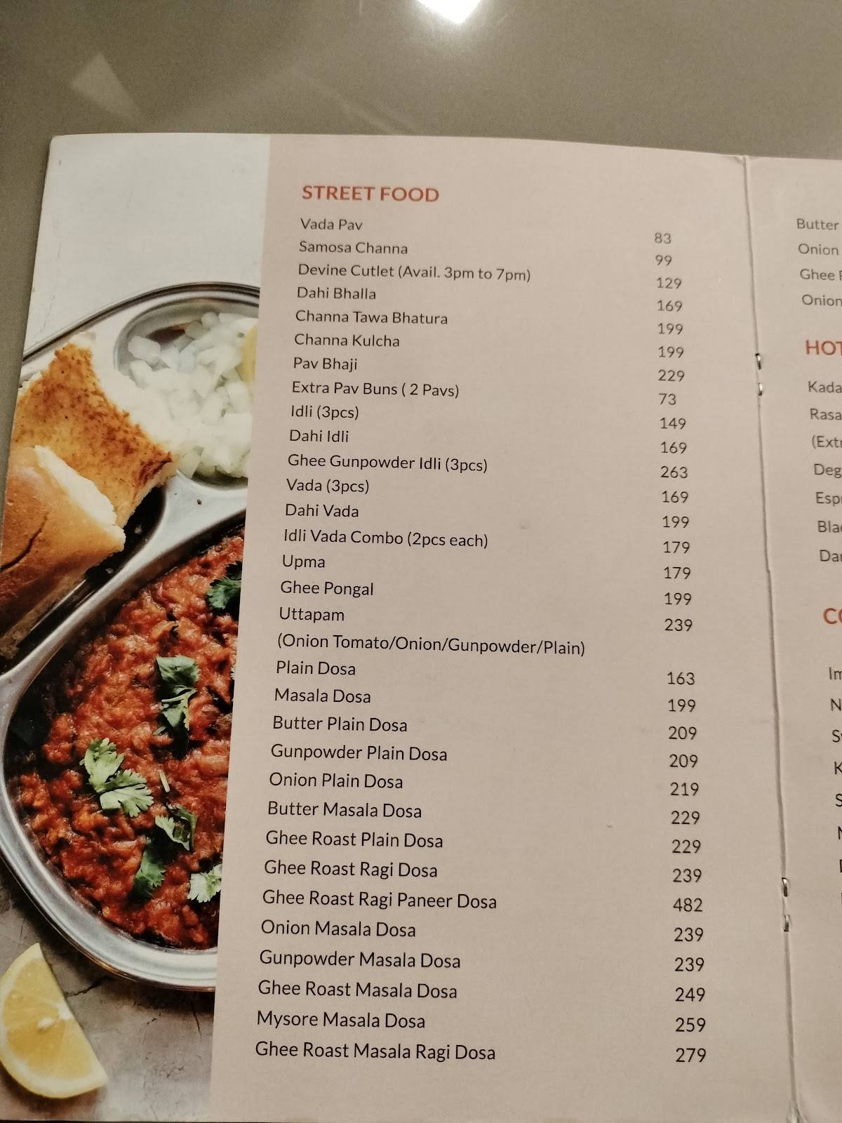 Chhota Banaras menu