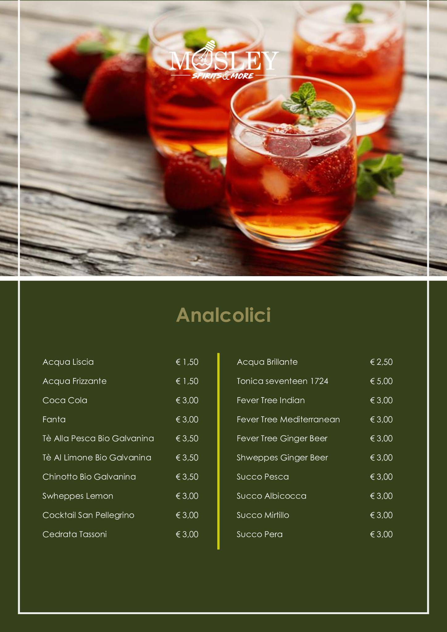 Menu di Mosley Cocktails & Sushi 