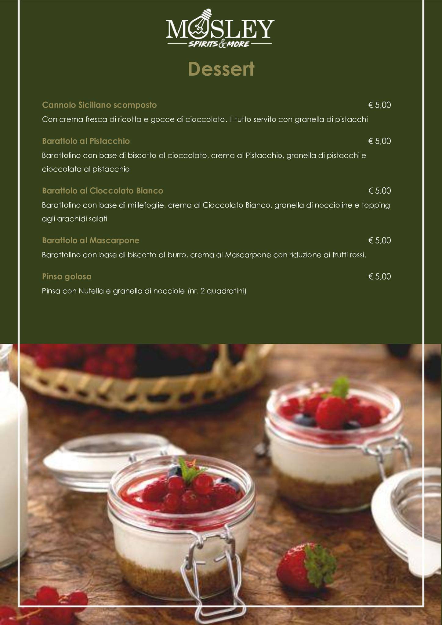 Menu di Mosley Cocktails & Sushi 