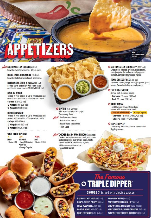 Menu de Chili's Grill & Bar
