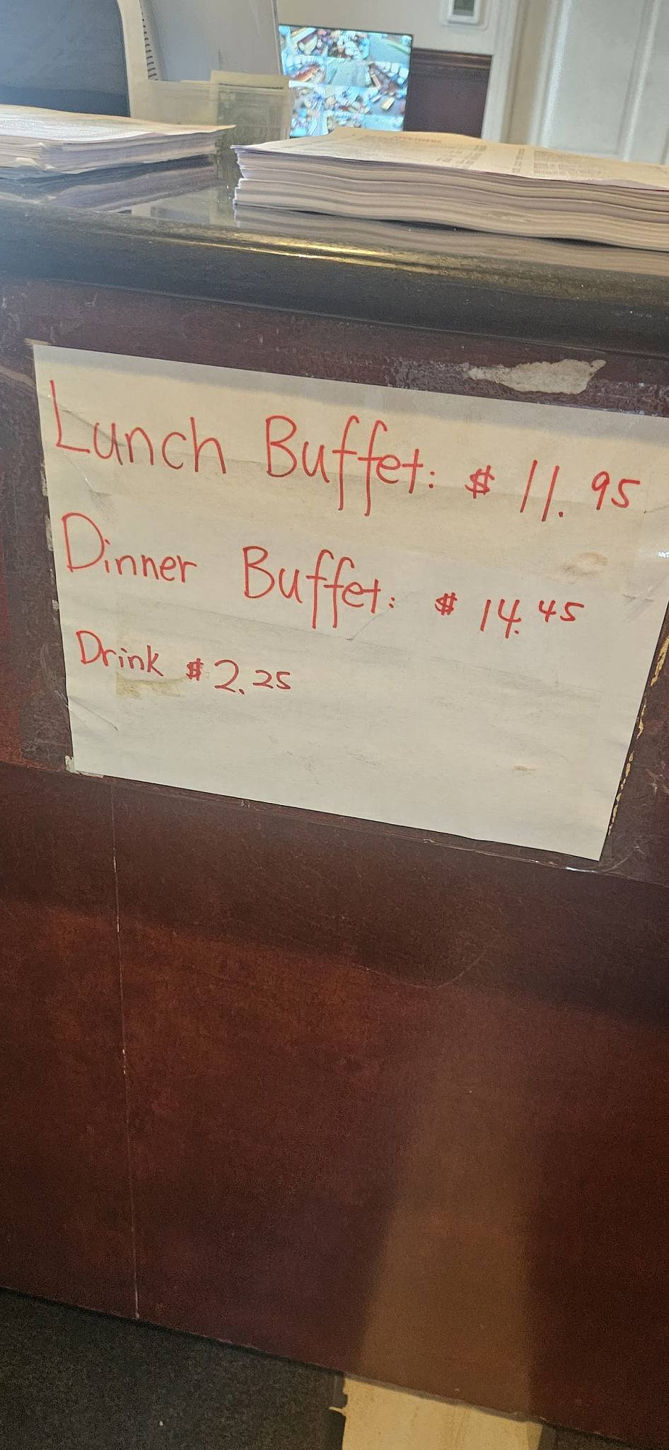 Menu at China Buffet restaurant, East Tawas