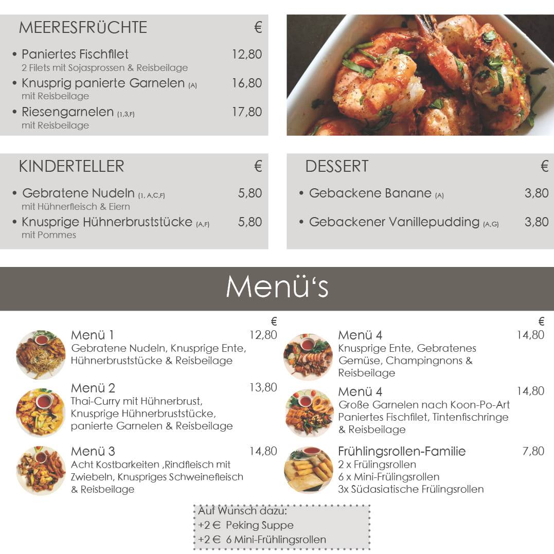 Speisekarte von China Garten restaurant, Altenglan
