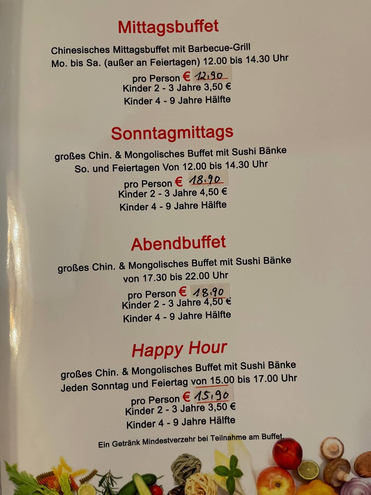 China Town Oberhausen Buffet Preise