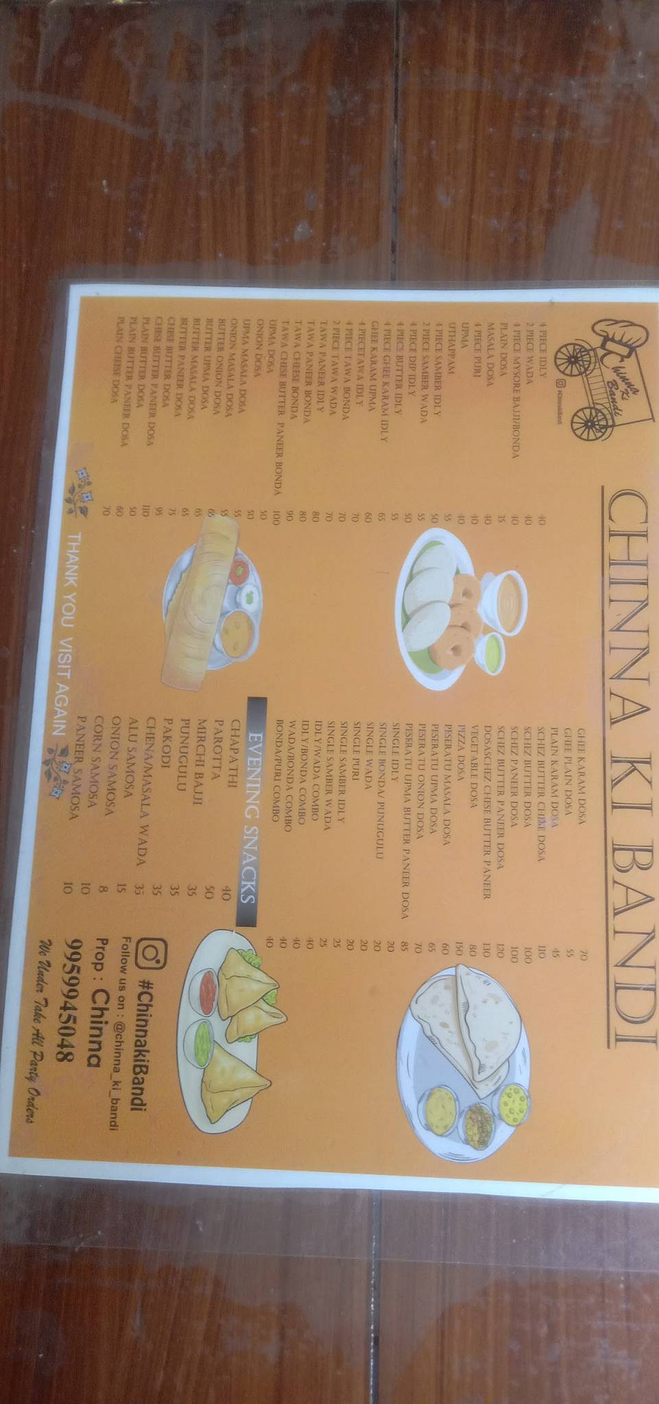 Chinna Ki Bandi menu