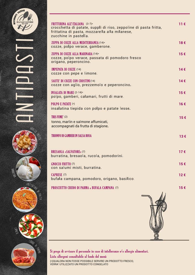 Menu di Da Salvatore 