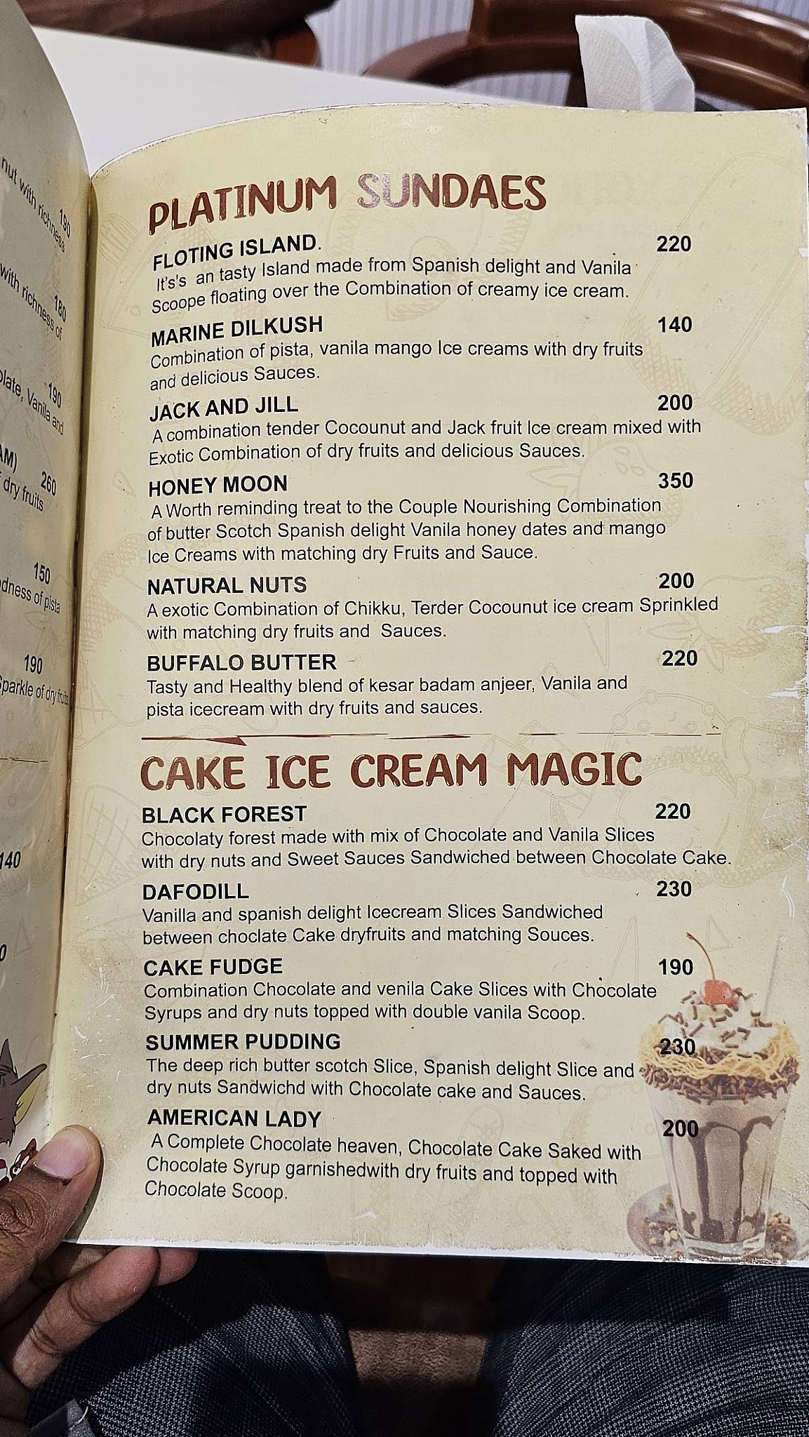Choco Lush menu