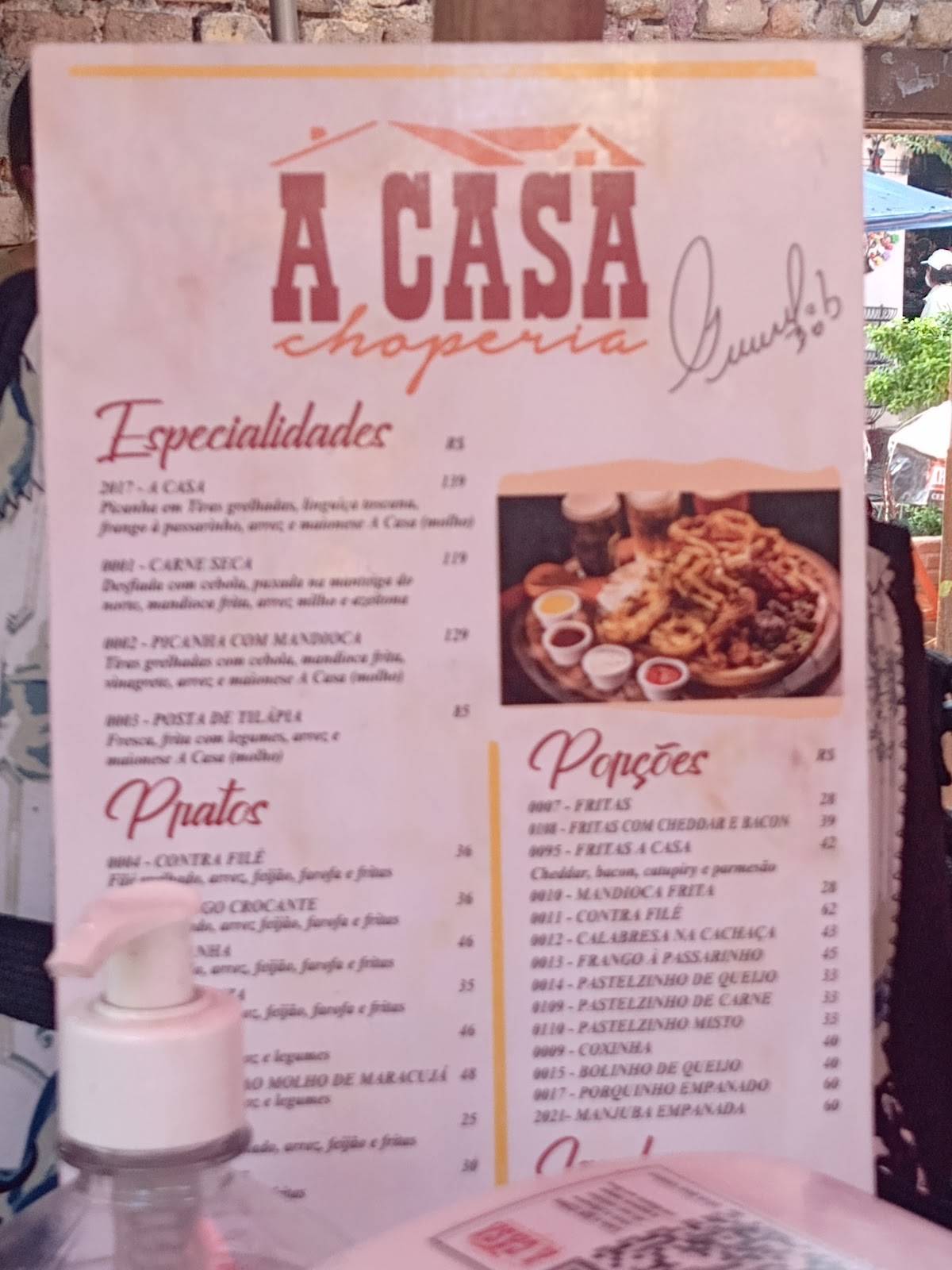 Chopperia A Casa cardápio