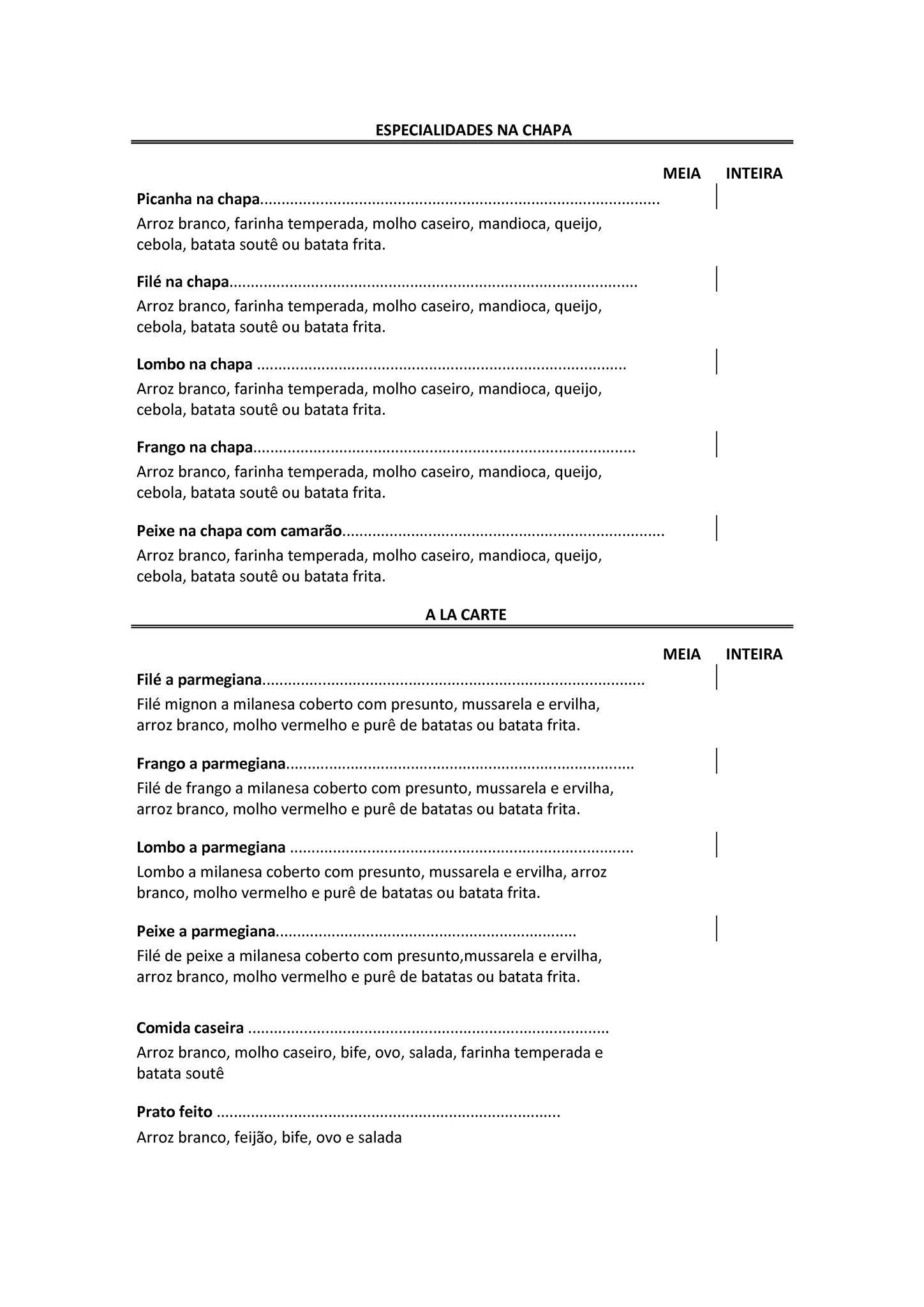 Cia do Caldo e Pizzaria cardápio