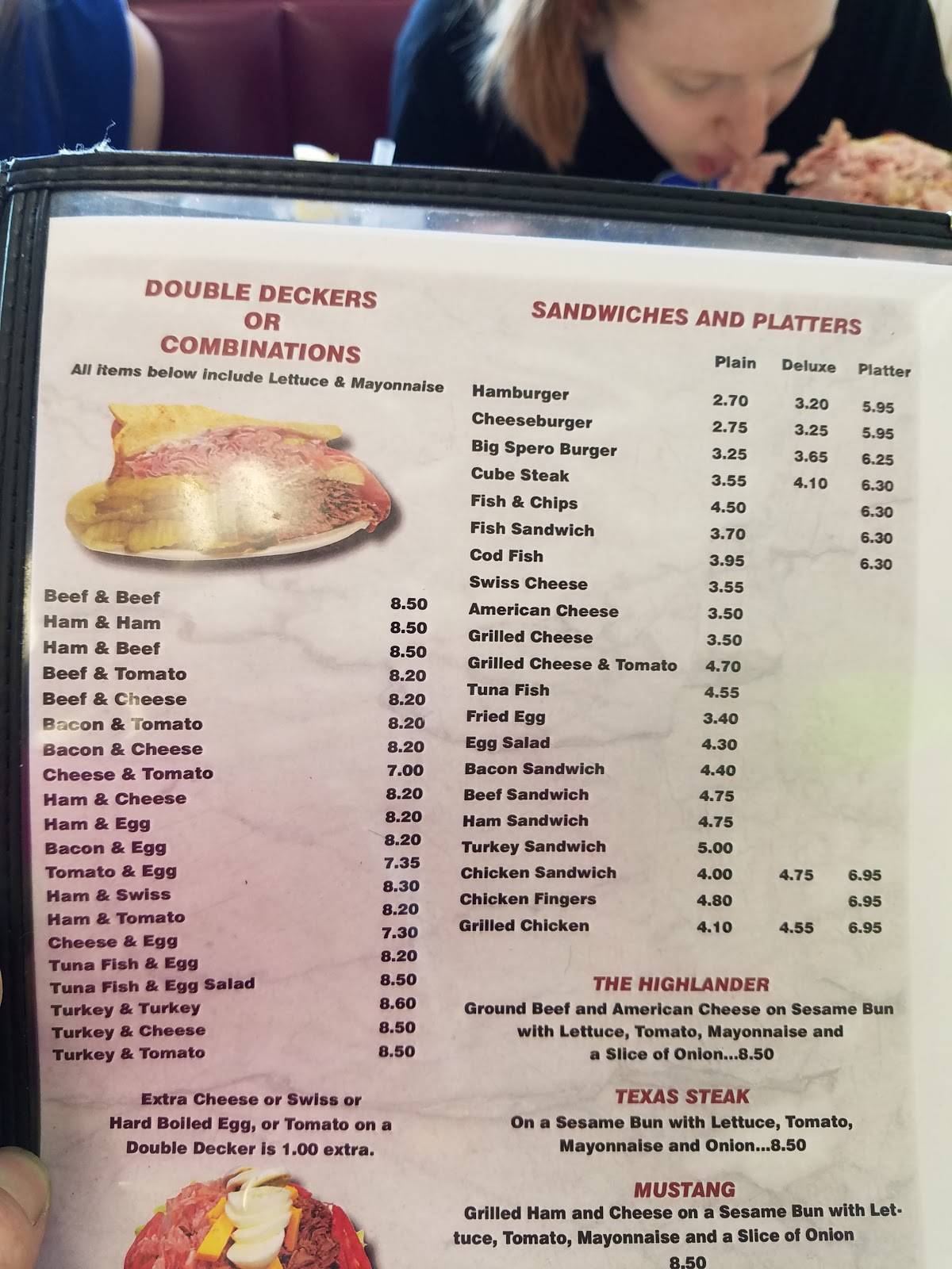 Menu at J & J Restaurant, Cincinnati