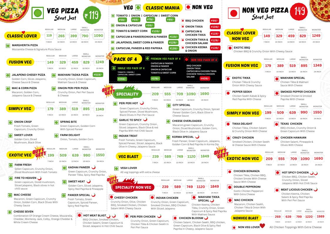 City Pizzeria menu