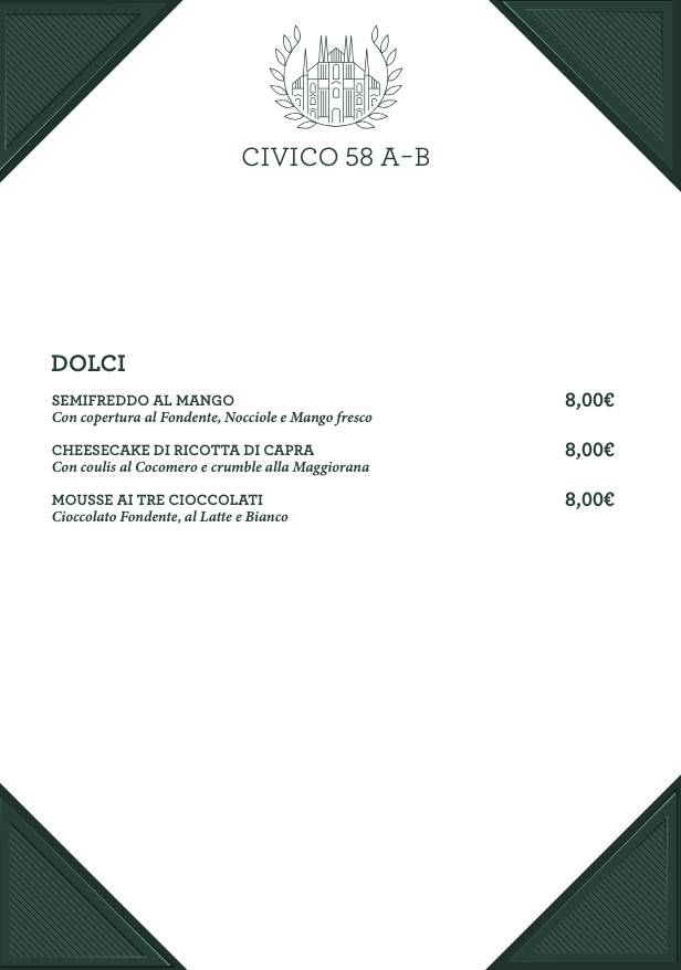 Menu di Civico58 A-B 