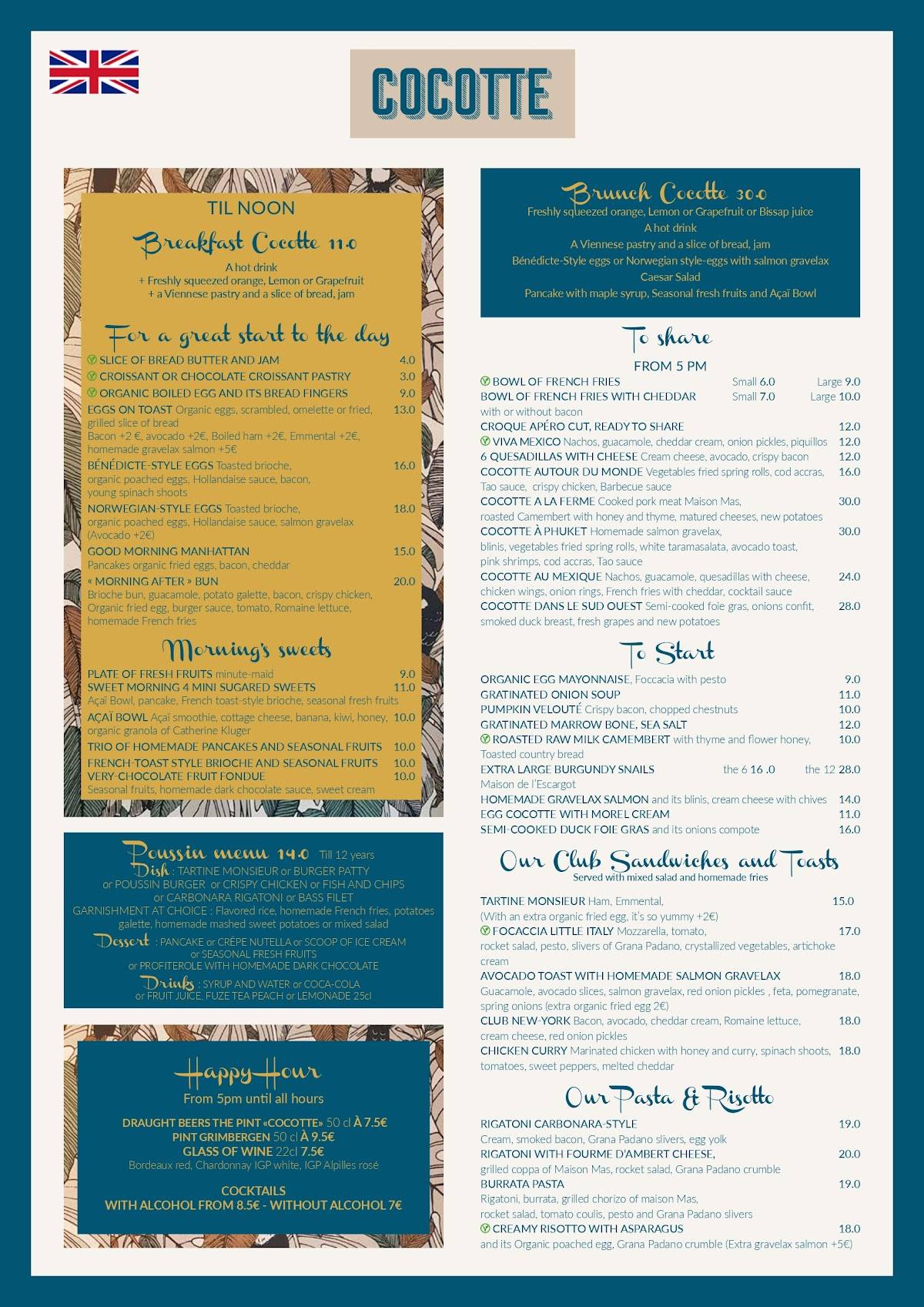 Menu de Cocotte
