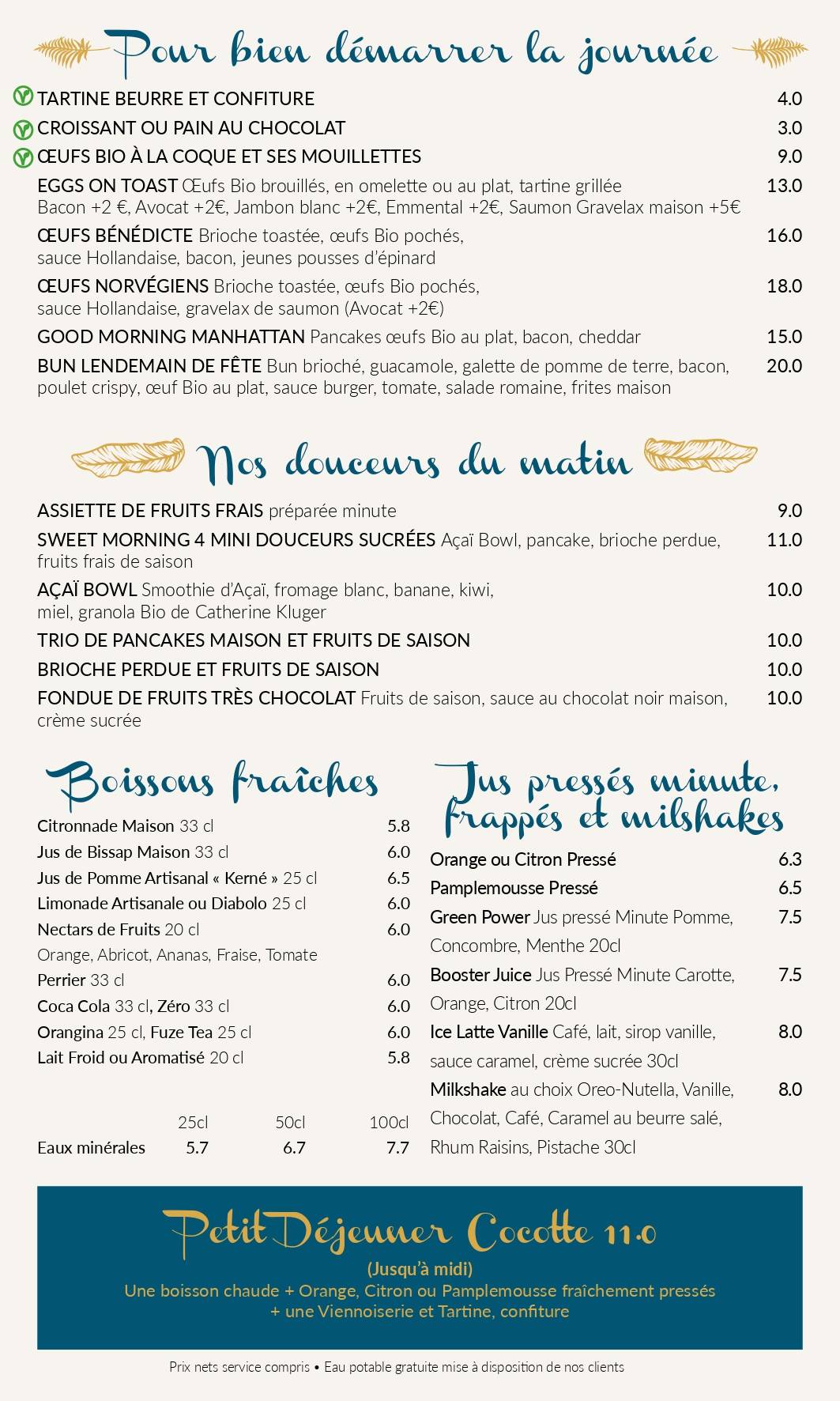 Menu de Cocotte