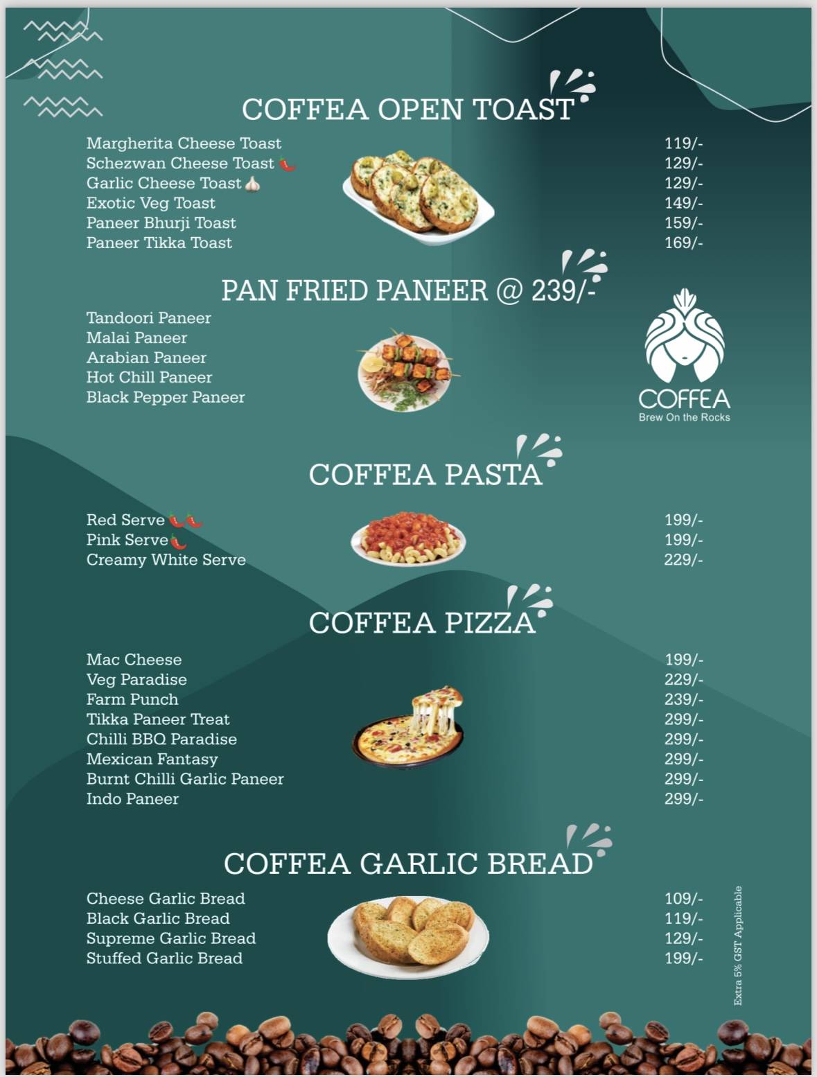 Coffea cafe - Coffee Cafe Near me in Bareilly Best Coffee Bar in Bareilly menu