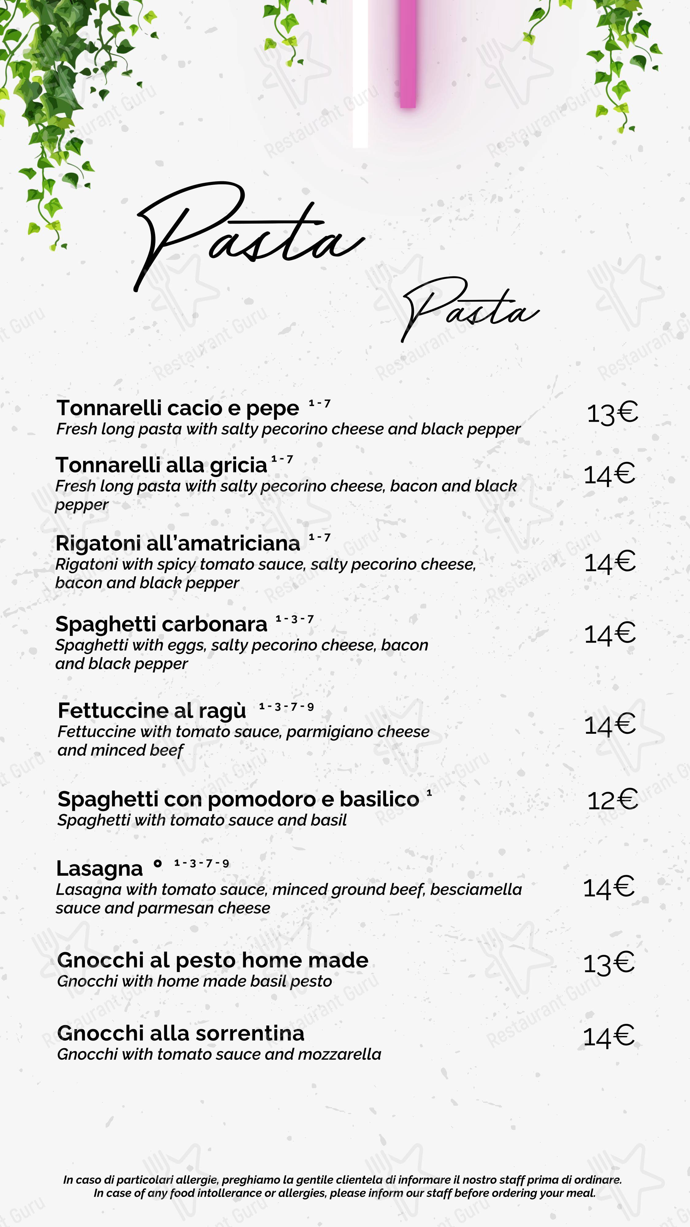 Крафт меню per Coming Out in Roma