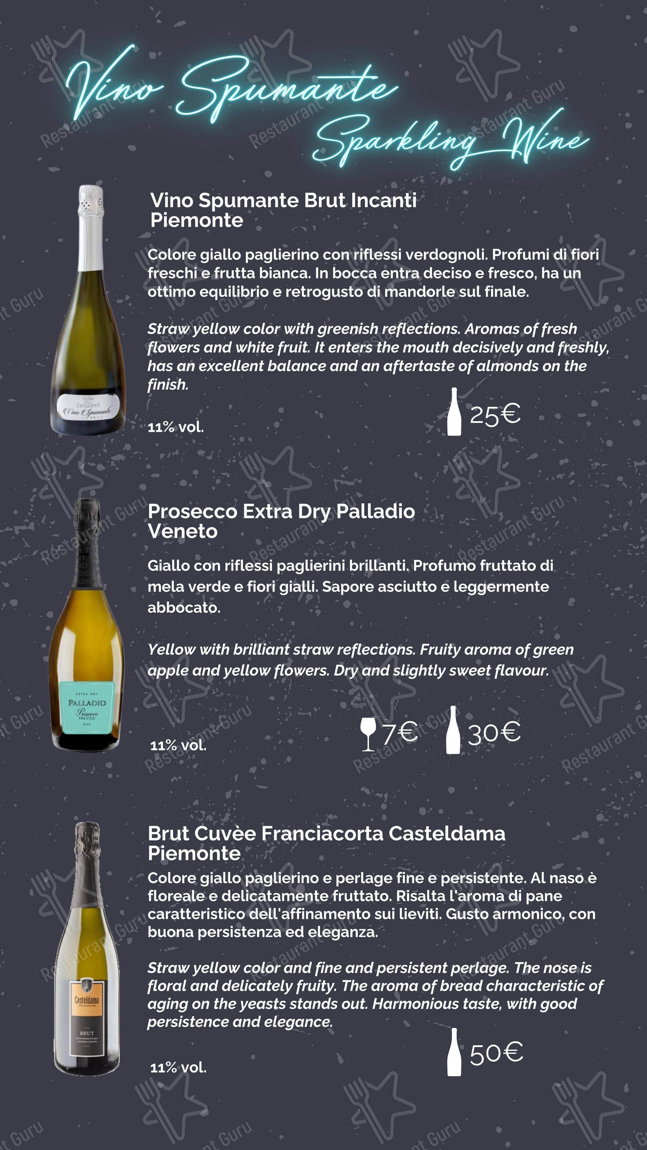 Menu per Coming Out pub & bar