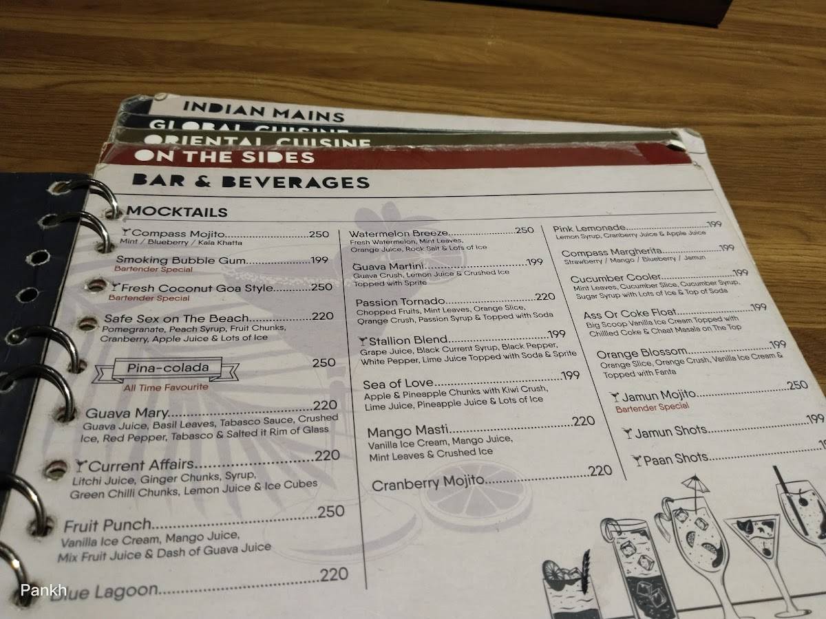 Compass Kitchen, RESTRO, CAFE & LAWN menu