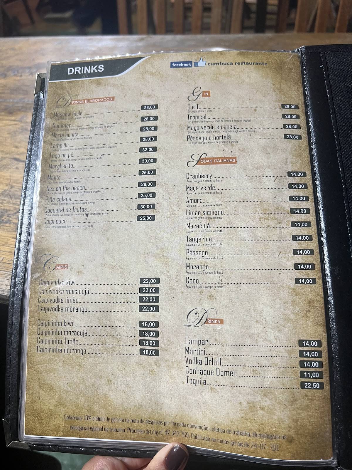 Cumbuca Restaurante e Pizzaria cardápio