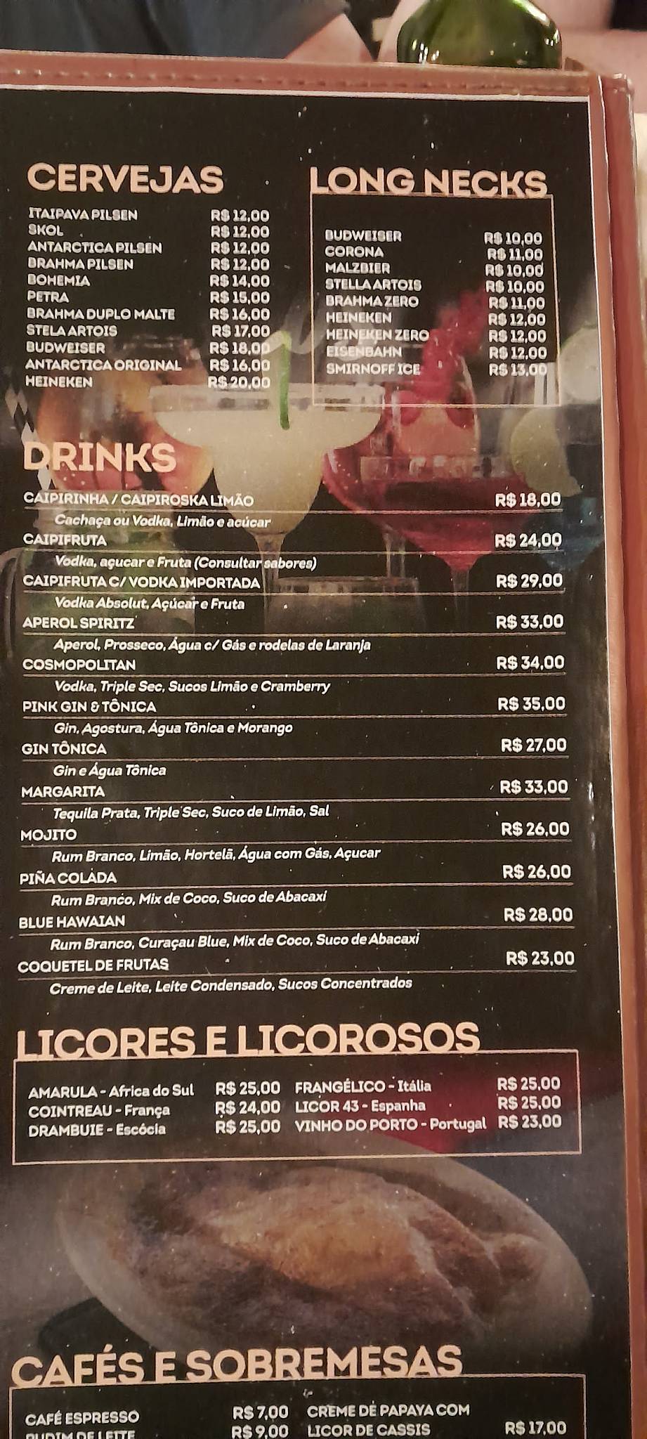 Corais Bar e Restaurante cardápio