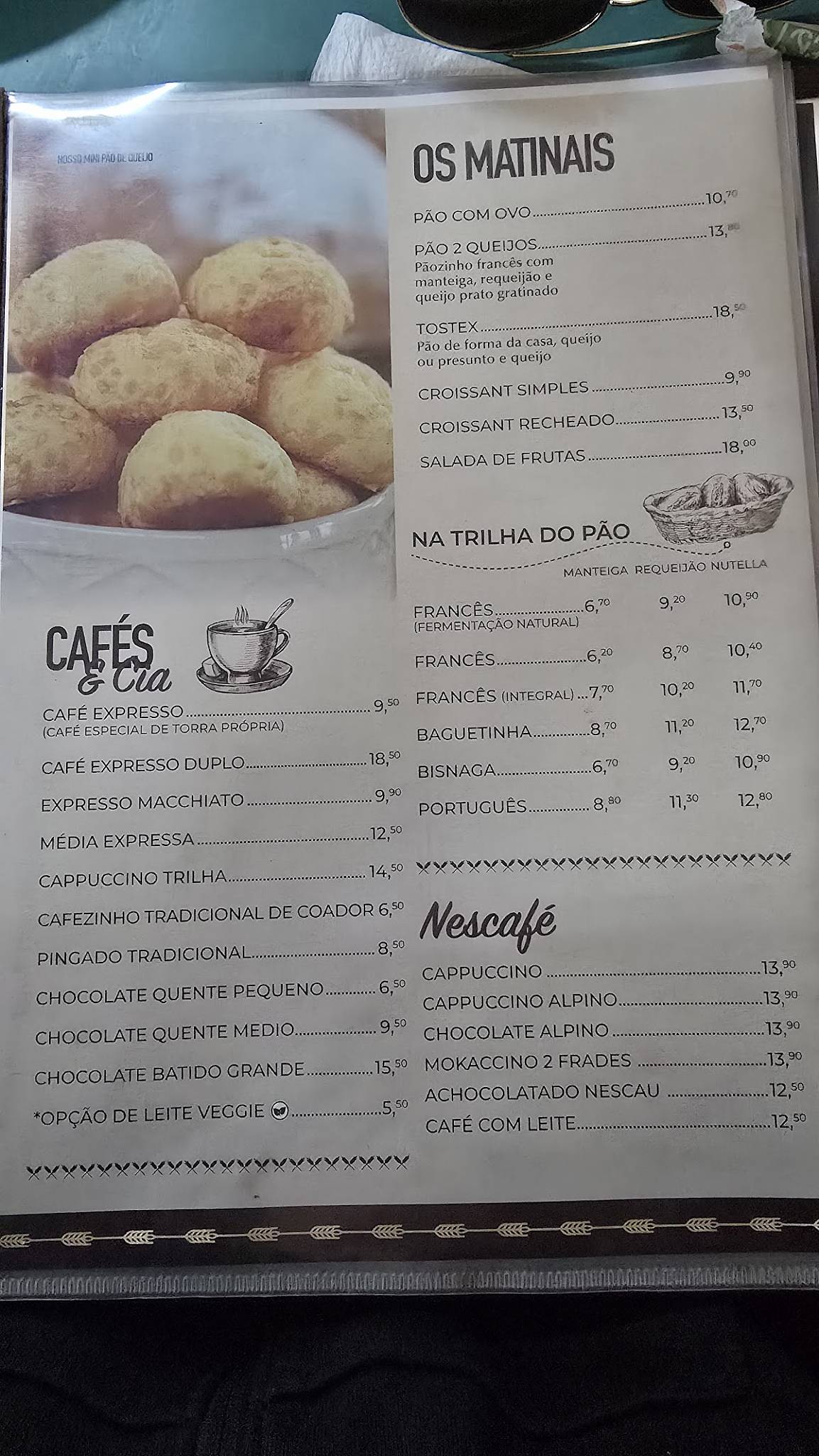 Padaria Trilha do Pão Km 39 cardápio
