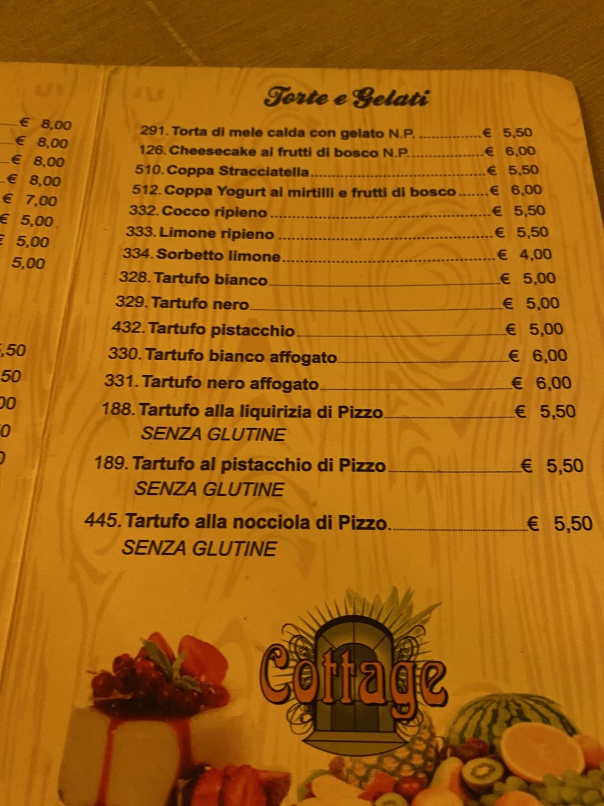 Menu di Cottage 