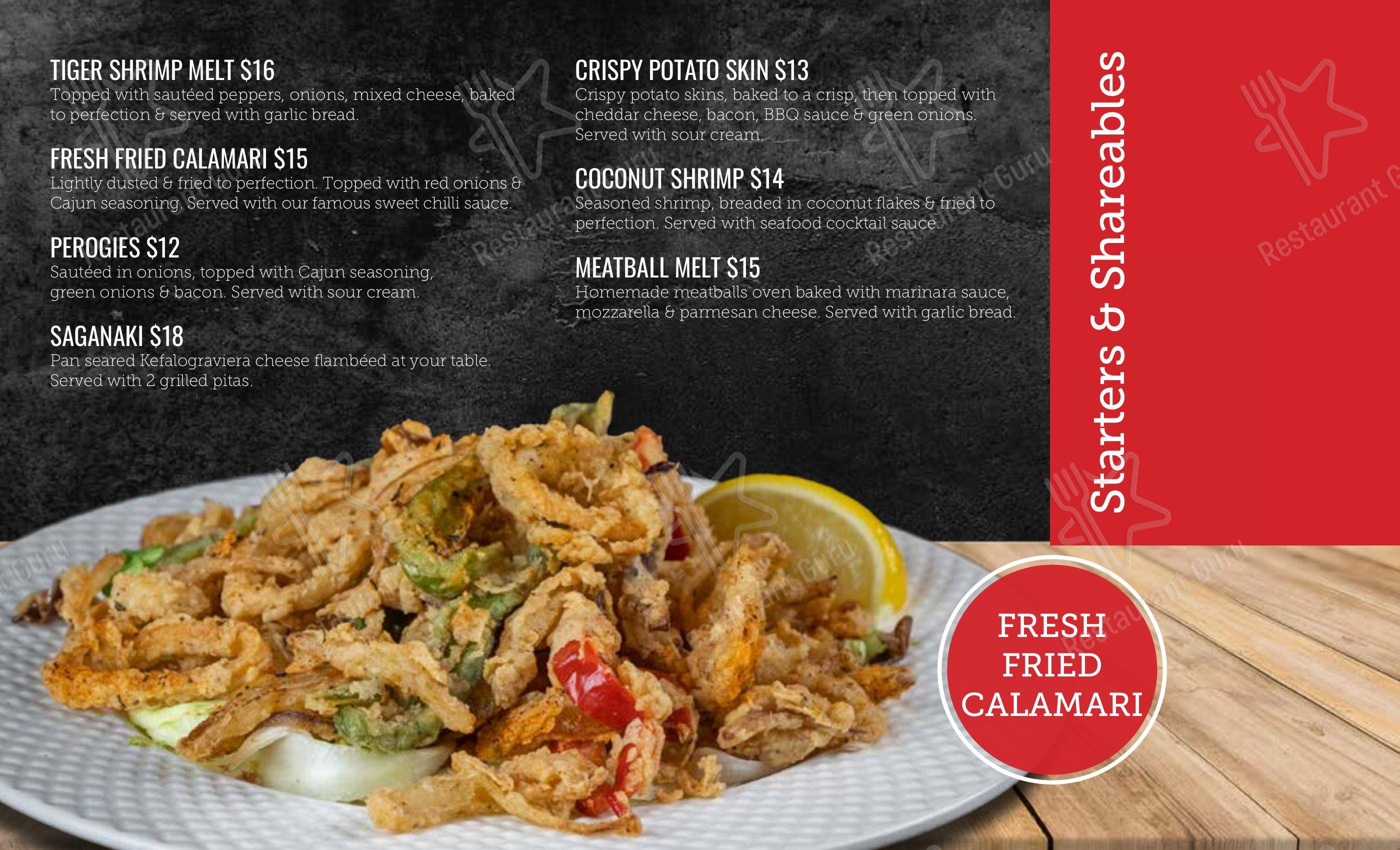 Menu at Anchor Point Fusion Bar & Grill, Courtice