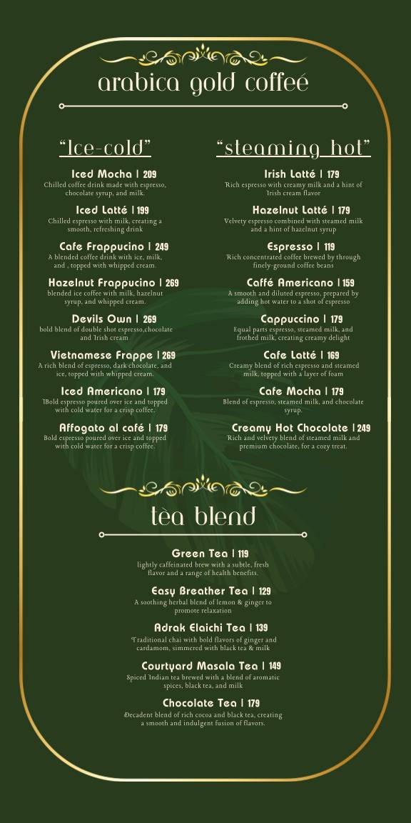 Courtyard Revibe - Cafe & Restaurant Dwarka menu