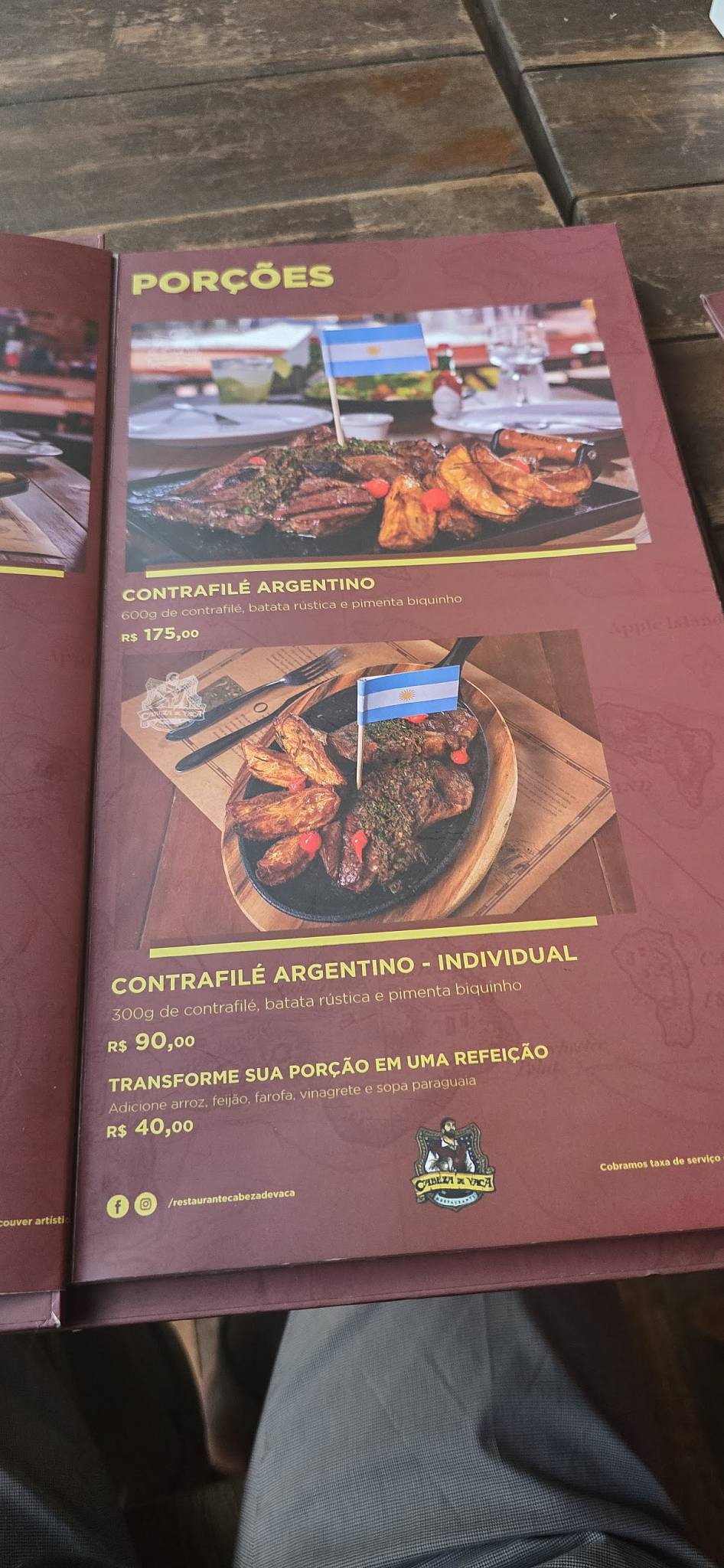 Restaurante Cabeza de Vaca cardápio