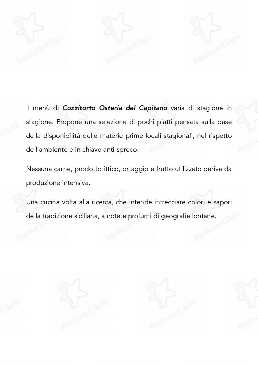 Menu di Cozzitorto Osteria del Capitano