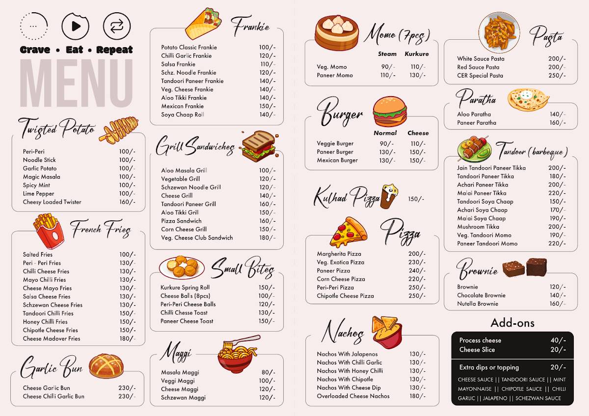 Crave Eat Repeat menu