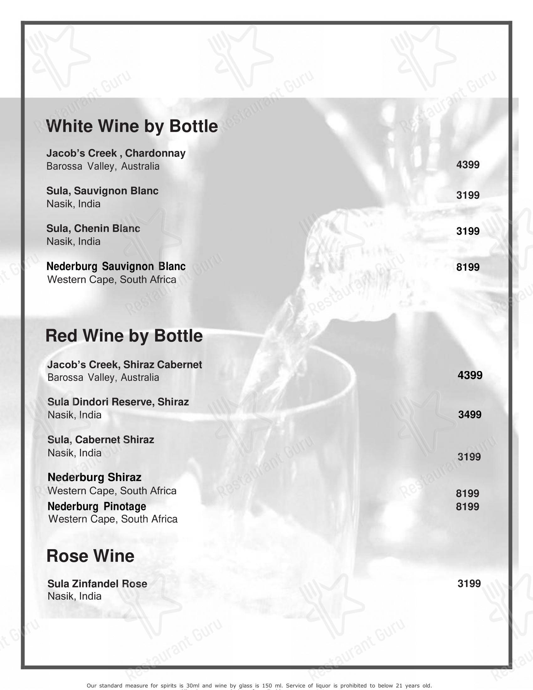 Ночное меню for the Cravings Coffee Shop restaurant