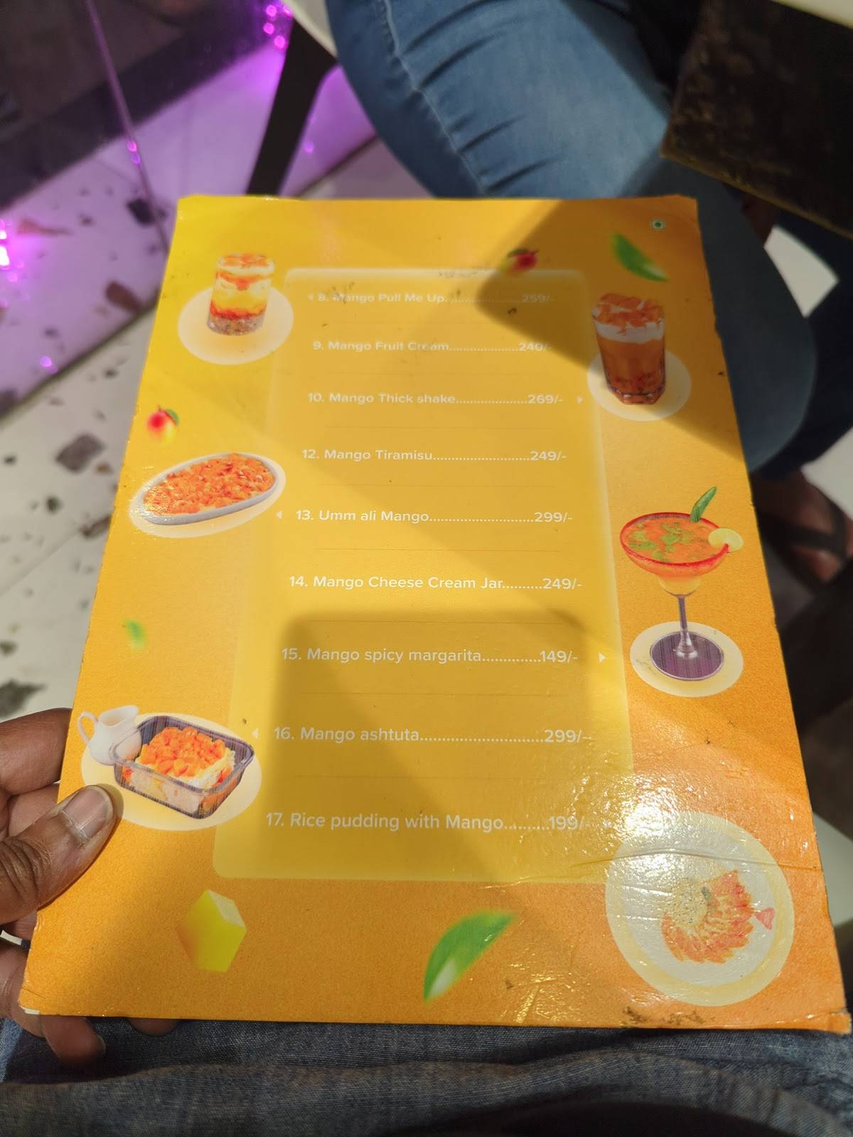 Cream Story menu
