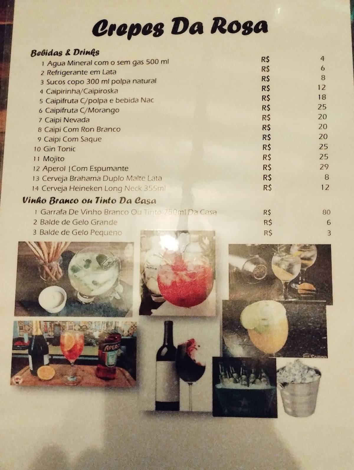 Crepes Da Rosa cardápio