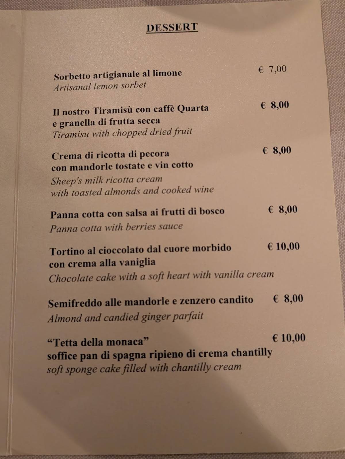 Menu di Ristorante Crìanza Cucina Pugliese 