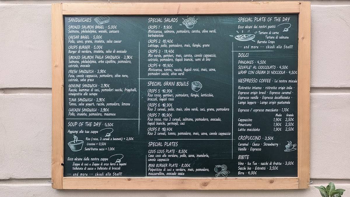 Menu di Crops Salads Soup & Co 