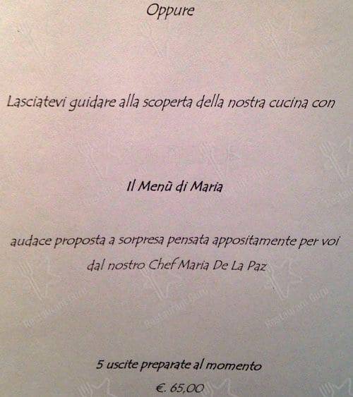 Menu di cucinAtipica osteria creativa 