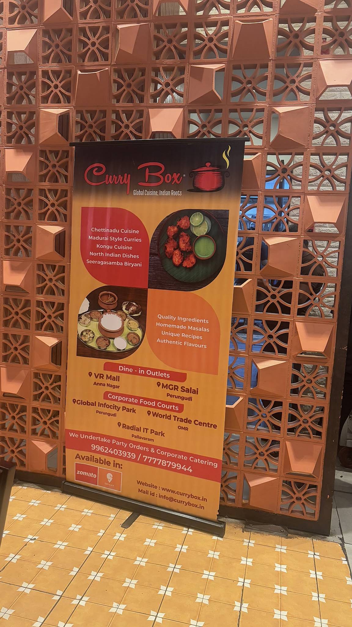 Curry Box menu