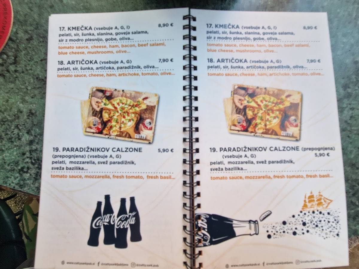 Menu di Cutty Sark Pub 