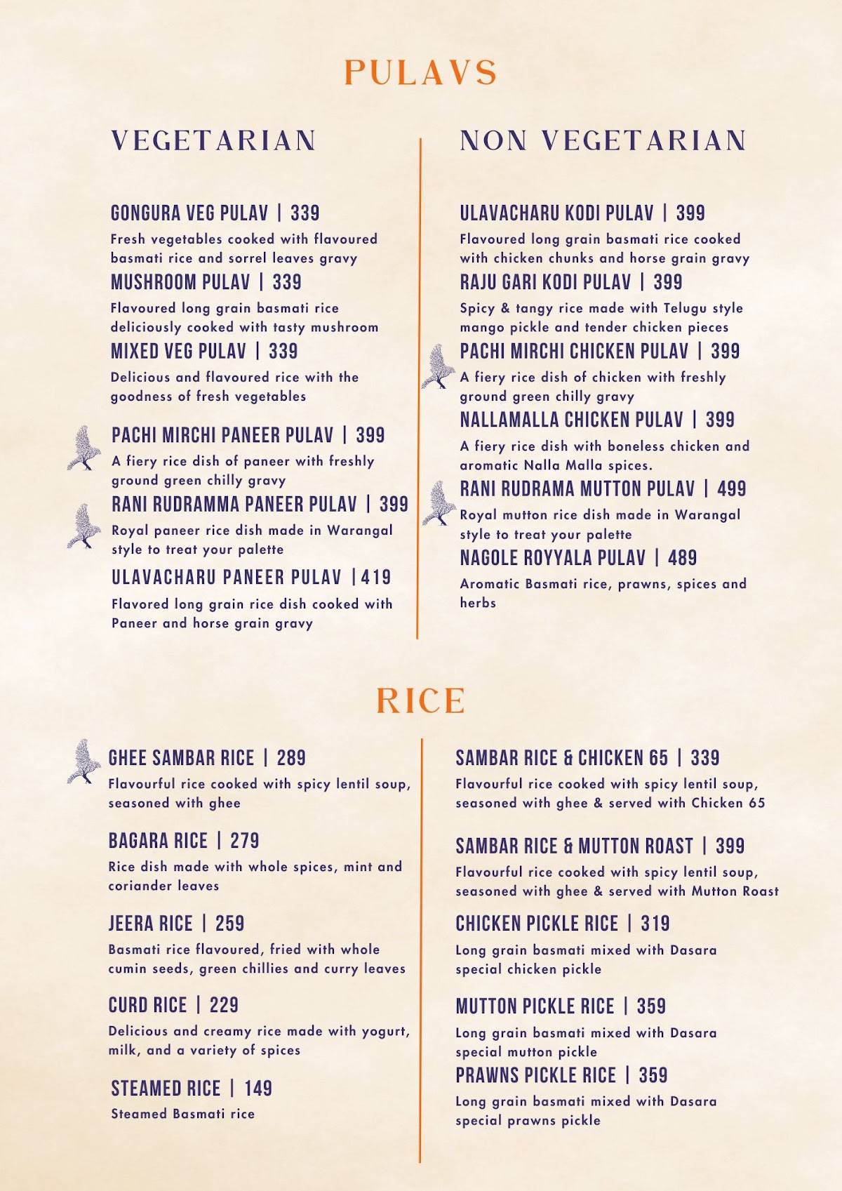 DASARA menu