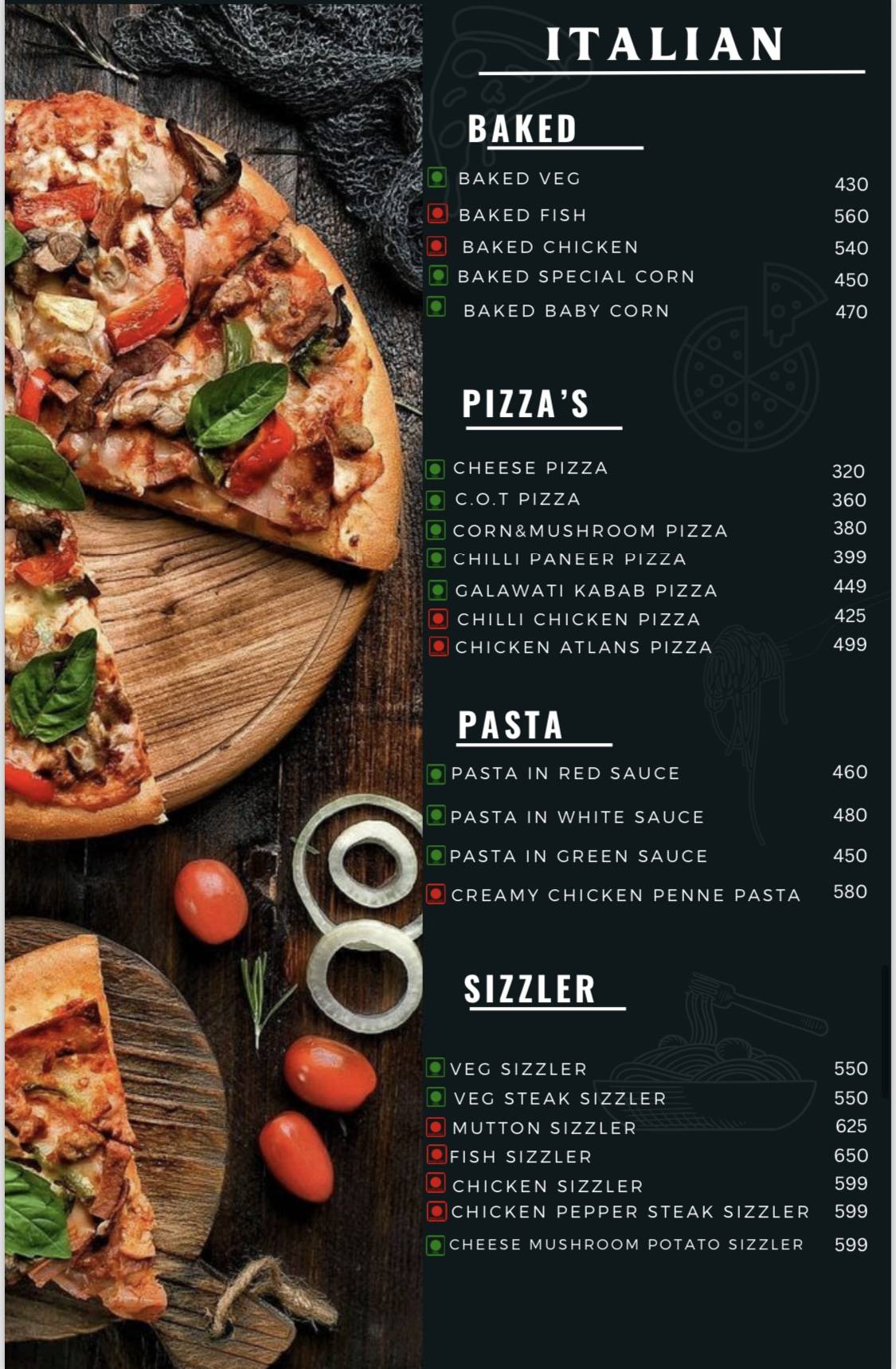 DERA RESTAURANT menu