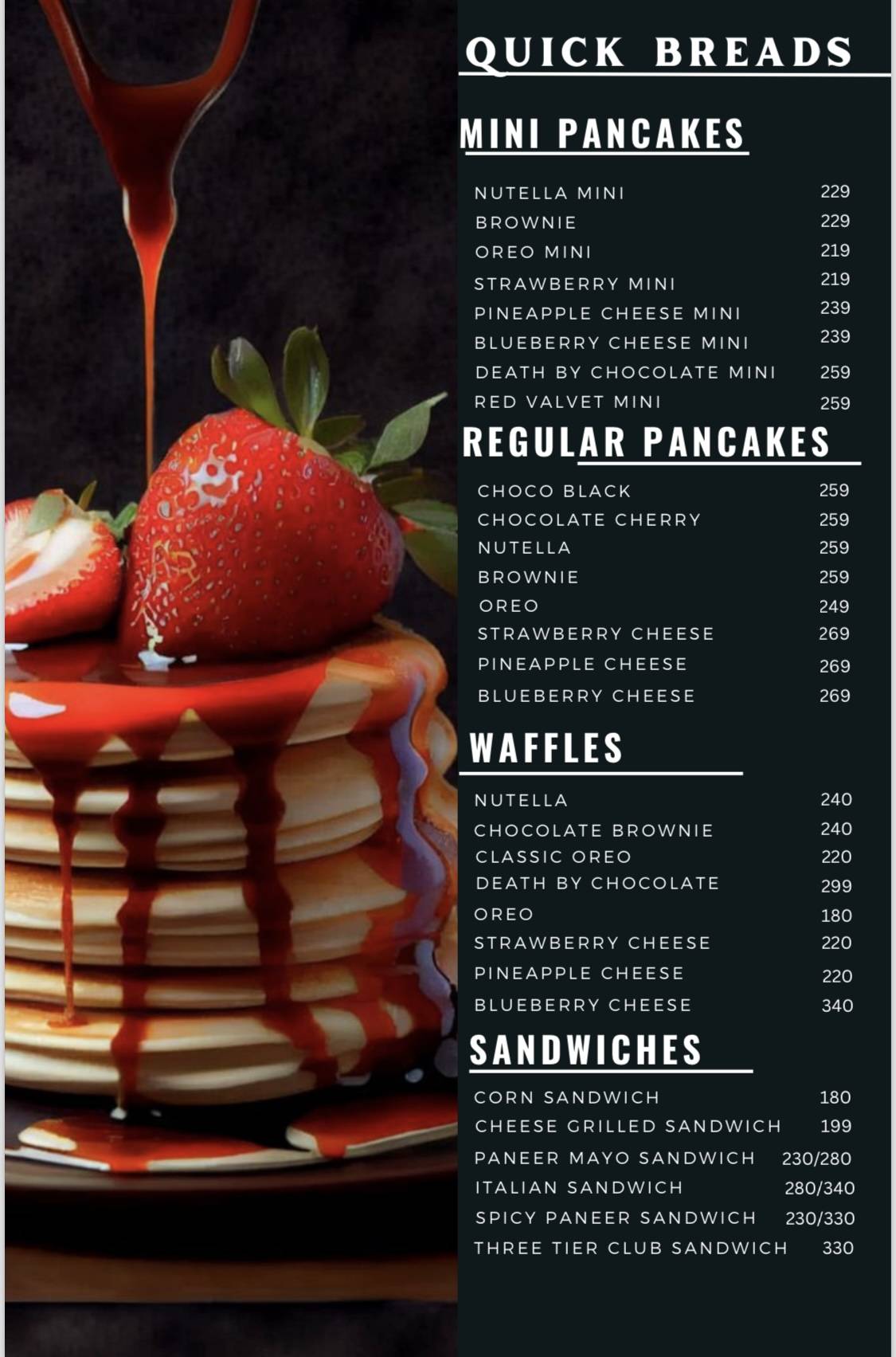 DERA RESTAURANT menu