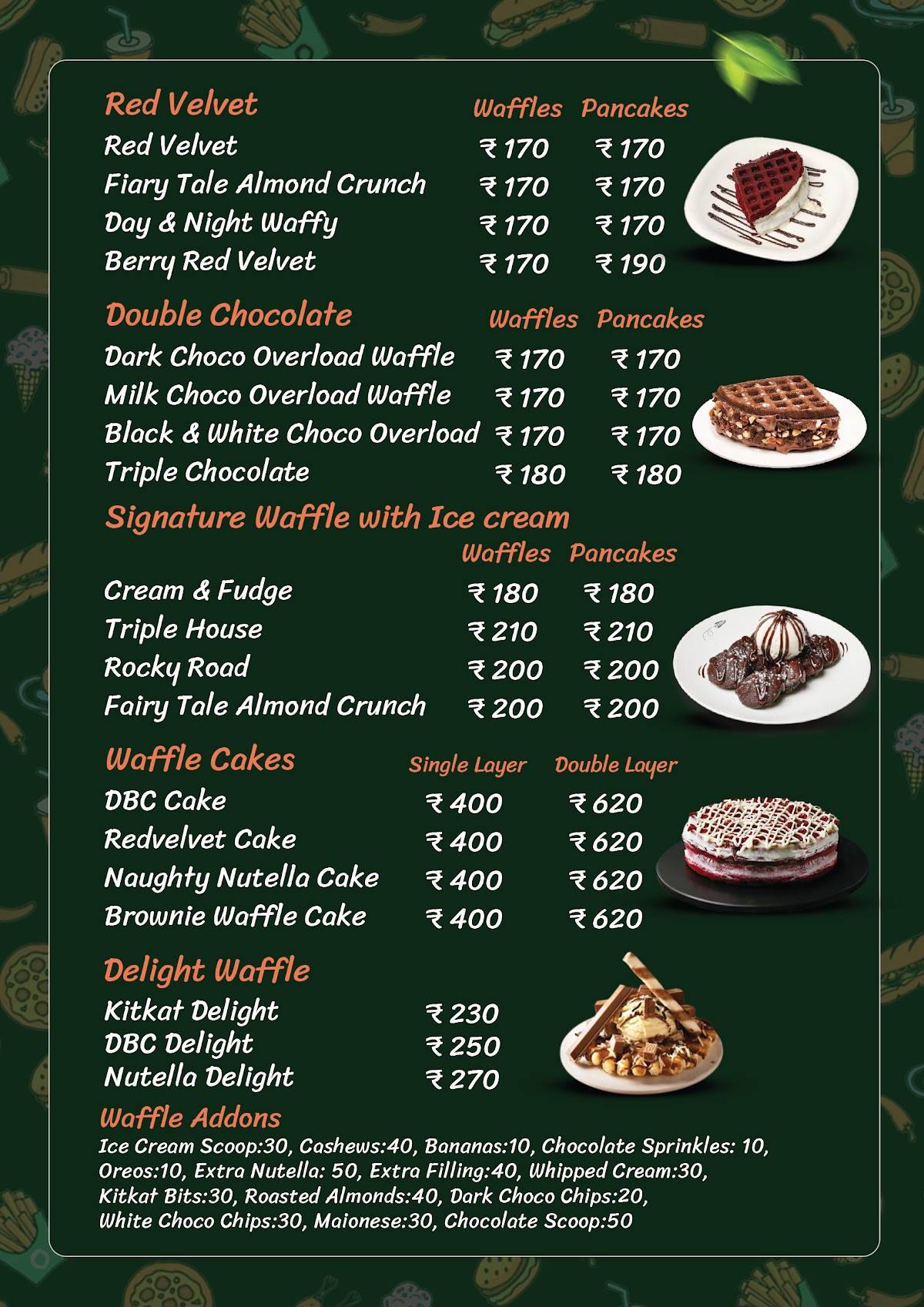 DESSERT HOUSE menu