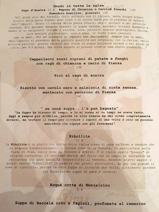 Menu di Da' Cenciaioli 