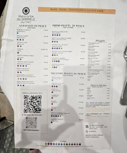 Menu di Da Gabriele 