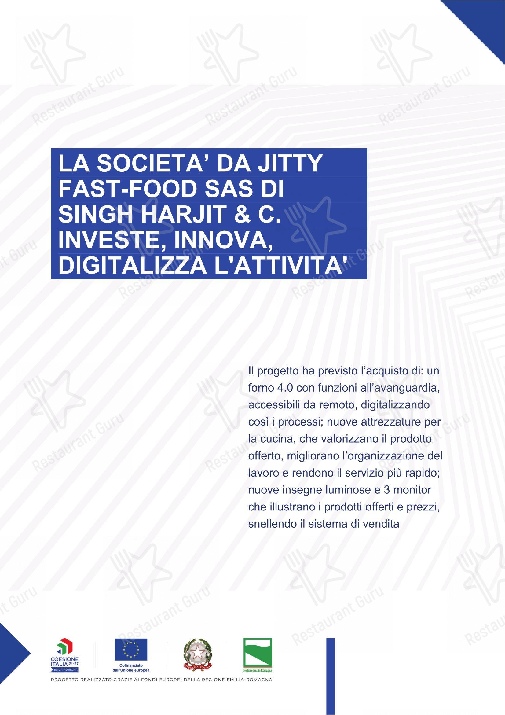 Da Jitty Fast Food in Carpi - Menu