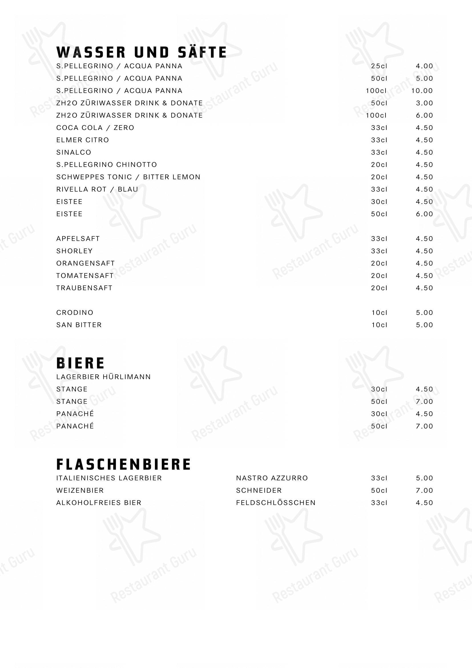 Menu bar per Da Michelangelo ristorante