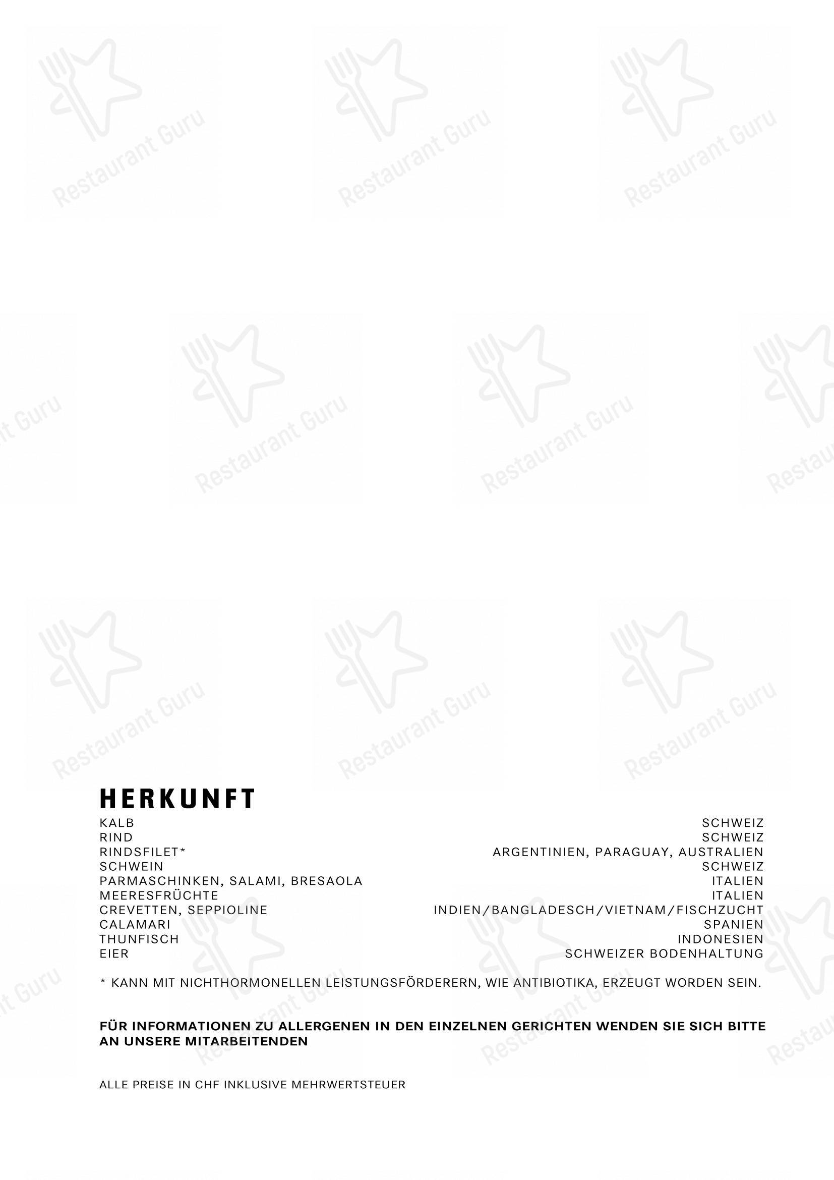 Menu di Da Michelangelo - Menu bar