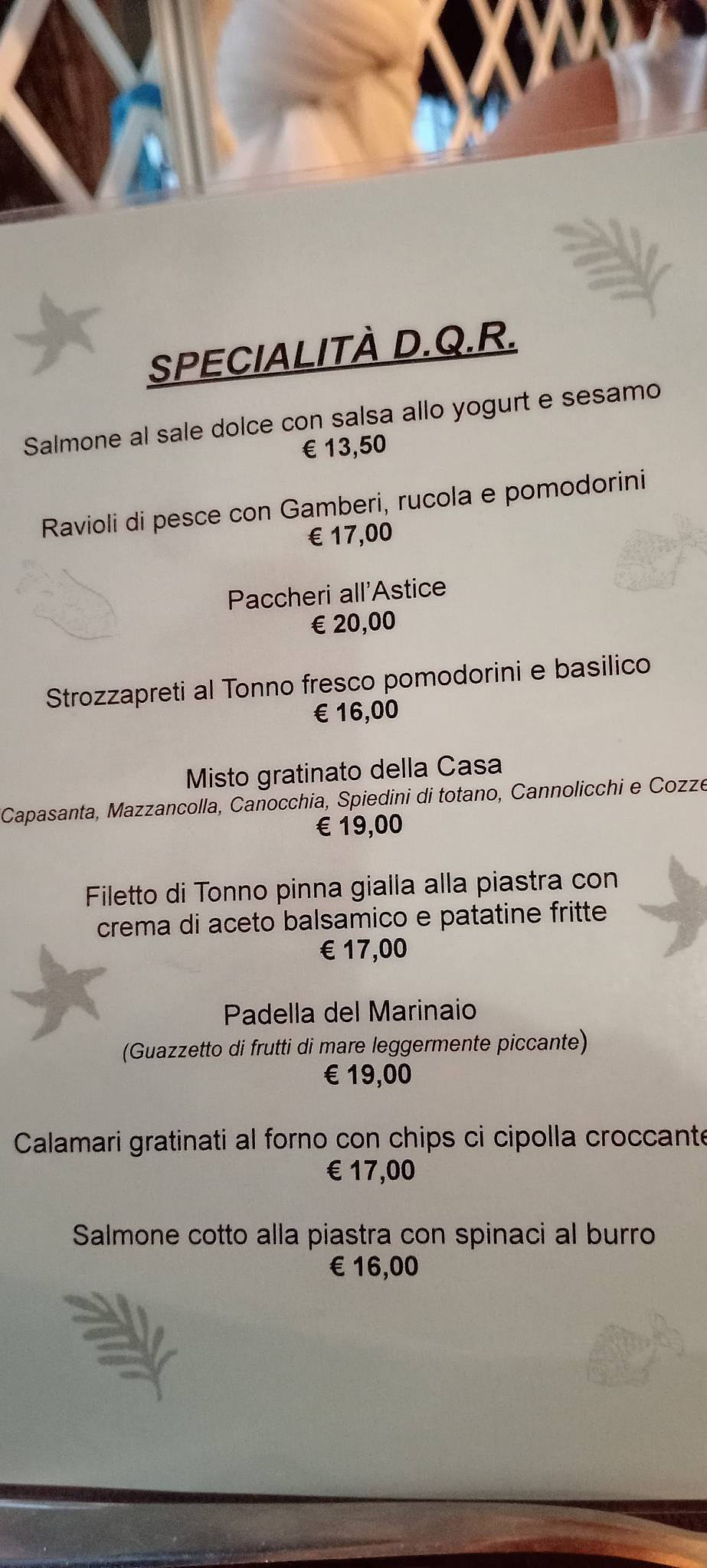 Menu di Ristorante da Quei Ragazzi 