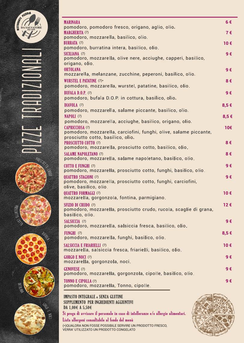 Menu di Da Salvatore 